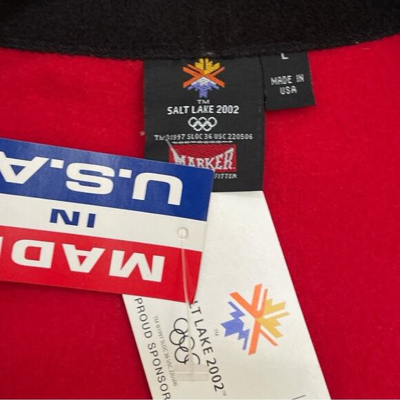 VTG New Y2K Marker 2002 Salt Lake City Olympics Red Fleece Vest USA Size Large - Picture 7 of 9